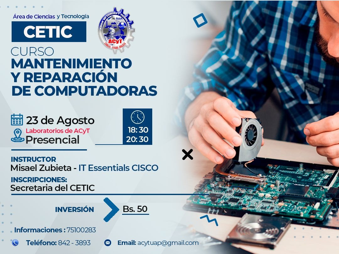 CURSO: MANTENIMIENTO Y REPARACIÓN DE COMPUTADORAS