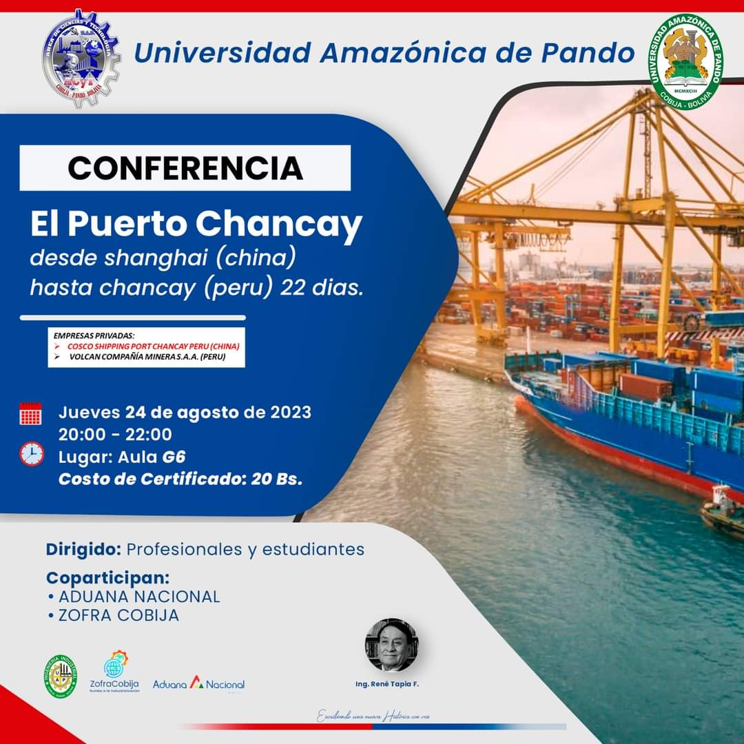 CONFERENCIA PRESENCIAL: EL PUERTO DE CHANCAY DESDE SHANGAI (CHINA) HASTA CHANCAY (PERU) - 22 DIAS  